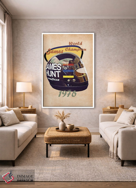 تابلو دکوراتیو کلاه ایمنی رتو جیمز هانت اثر پاپ کالت پوسترز - D1W