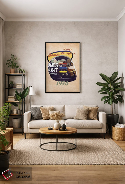 تابلو دکوراتیو کلاه ایمنی رتو جیمز هانت اثر پاپ کالت پوسترز - D2B