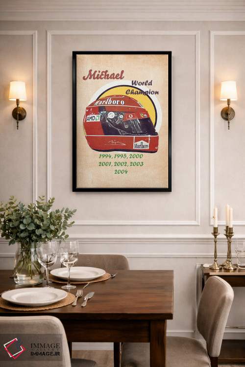 تابلو دکوراتیو کلاه ایمنی رتو مایکل شوماخر اثر پاپ کالت پوسترز - D2B