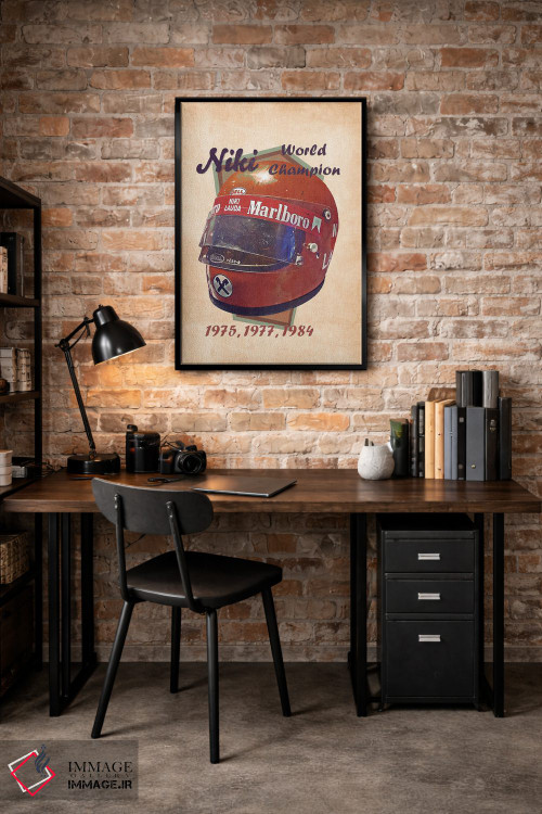 تابلو دکوراتیو کلاه ایمنی رتو نیکی لادا اثر پاپ کالت پوسترز - D4B