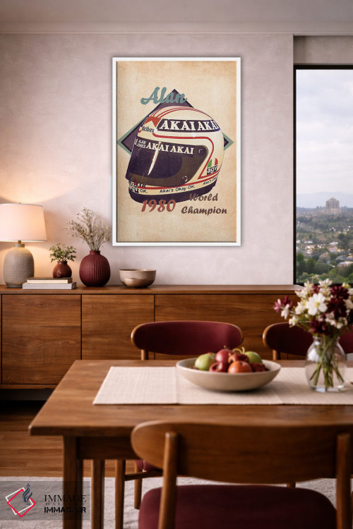 تابلو دکوراتیو کلاه ایمنی رتو آلن جونز اثر پاپ کالت پوسترز - D3W