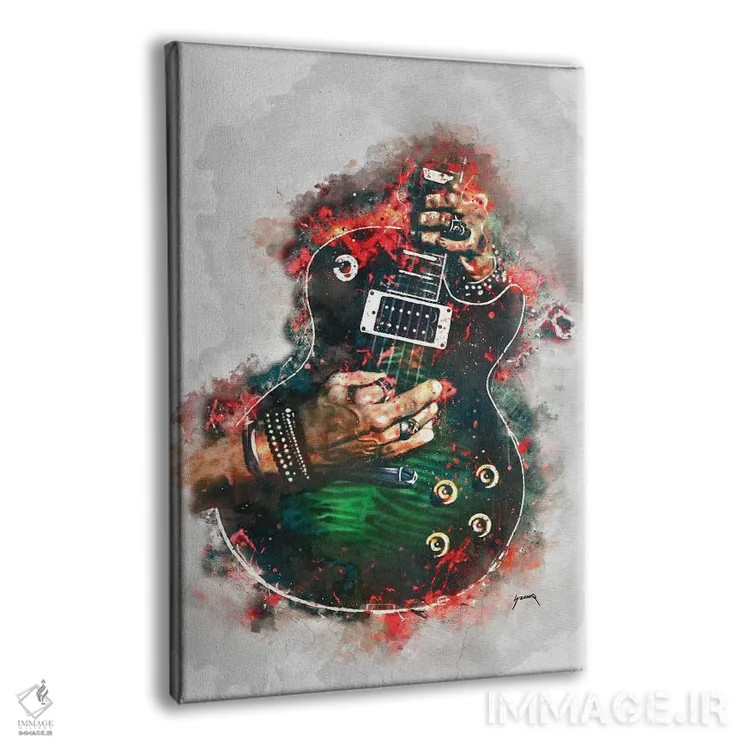 تابلو دکوراتیو گیتار برقی اسلشر آناکوندا اثر پاپ کالت پوسترز - نمای پرسپکتیو محصول