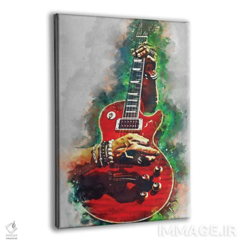 تابلو دکوراتیو گیتار قرمز خونین اسلش اثر پاپ کالت پوسترز - نمای پرسپکتیو محصول