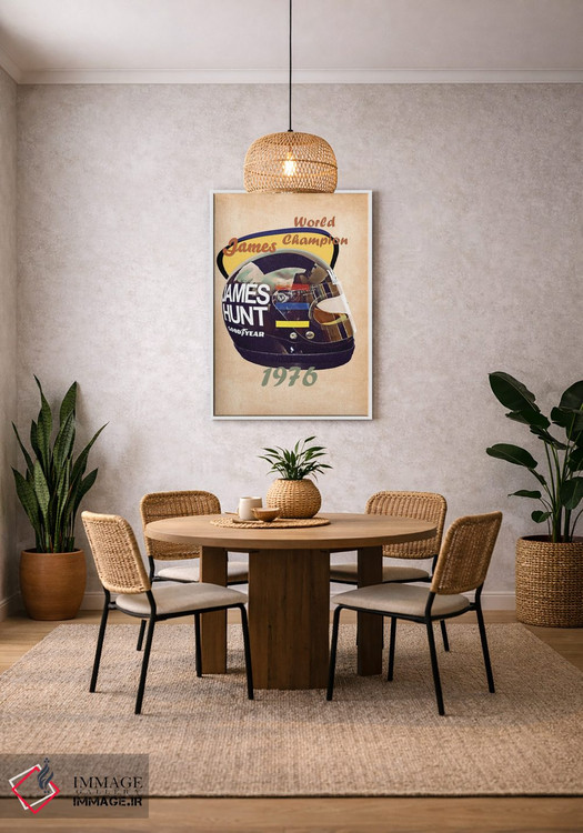 تابلو دکوراتیو کلاه ایمنی رتو جیمز هانت اثر پاپ کالت پوسترز - D3W