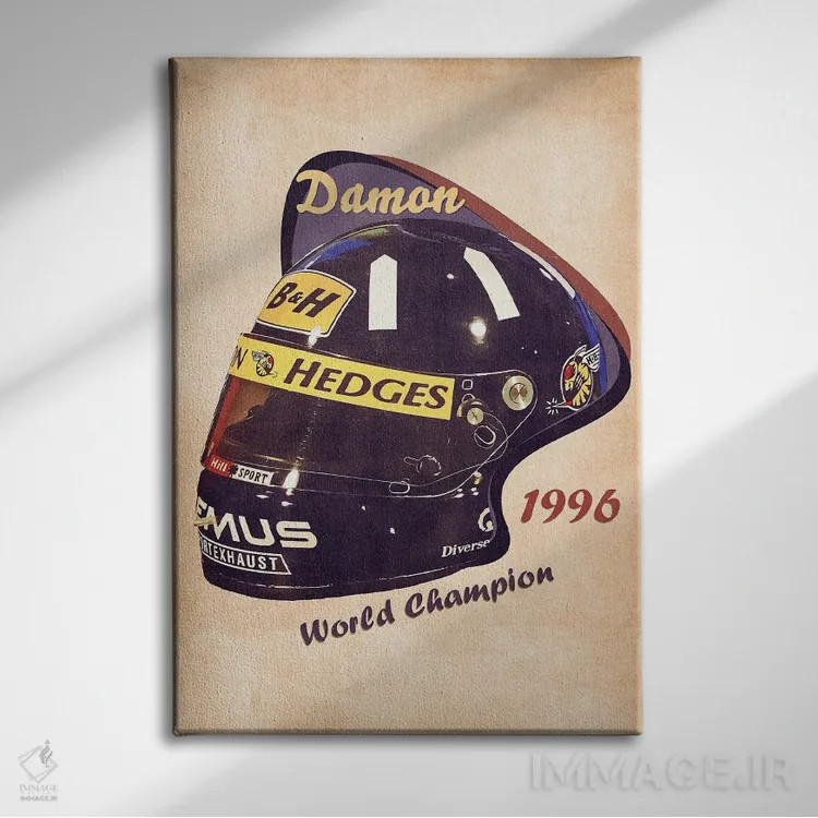 تابلو دکوراتیو کلاه ایمنی رتو دیمون هیل اثر پاپ کالت پوسترز - نمای روبهرو روی دیوار