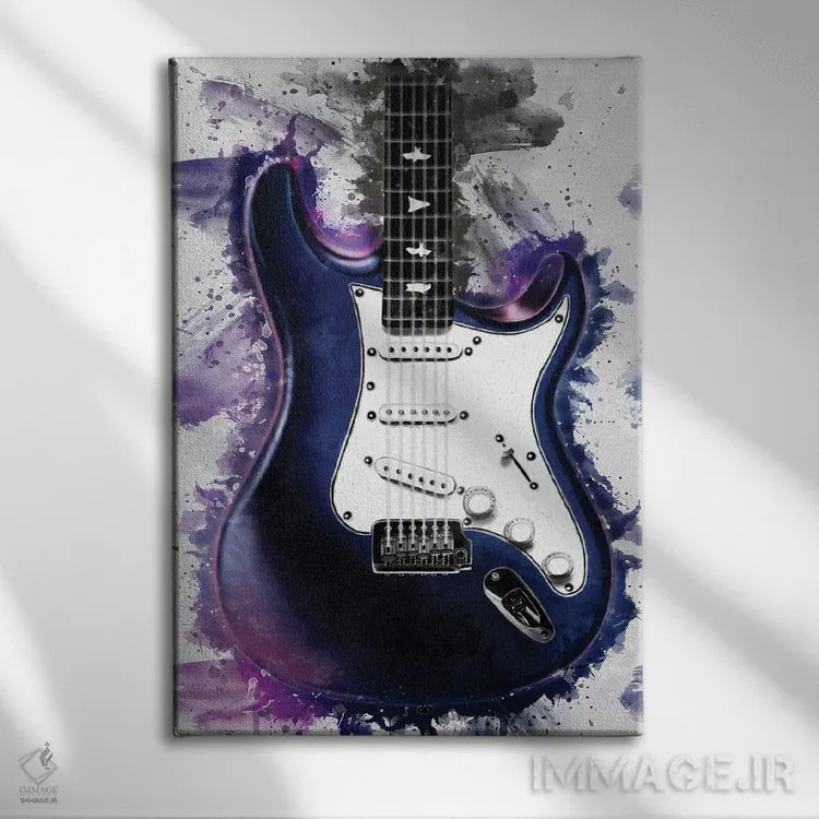 تابلو دکوراتیو گیتار برقی نبولا جان مایر اثر پاپ کالت پوسترز - نمای روبهرو روی دیوار