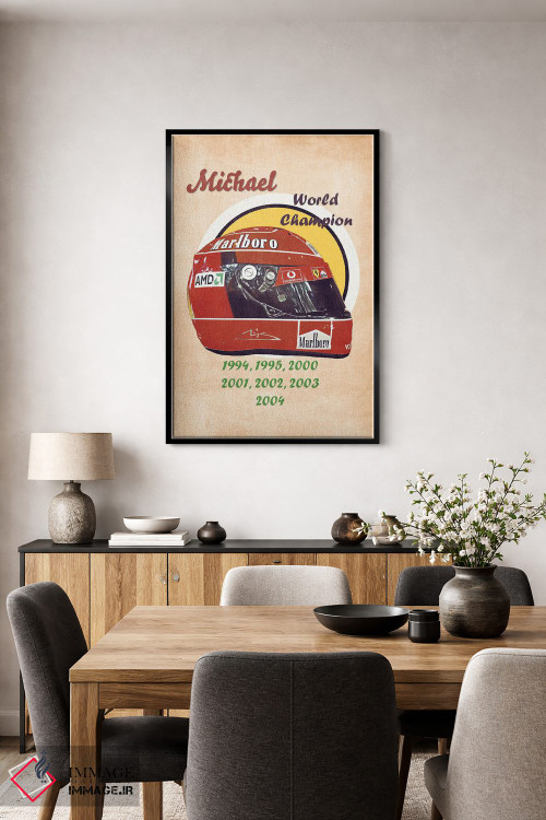تابلو دکوراتیو کلاه ایمنی رتو مایکل شوماخر اثر پاپ کالت پوسترز - D4B