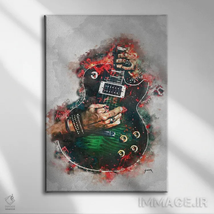 تابلو دکوراتیو گیتار برقی اسلشر آناکوندا اثر پاپ کالت پوسترز - نمای روبهرو روی دیوار