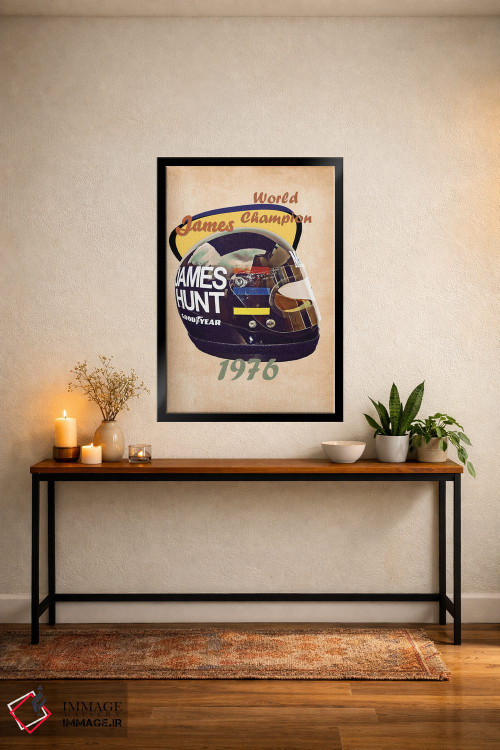 تابلو دکوراتیو کلاه ایمنی رتو جیمز هانت اثر پاپ کالت پوسترز - D5B