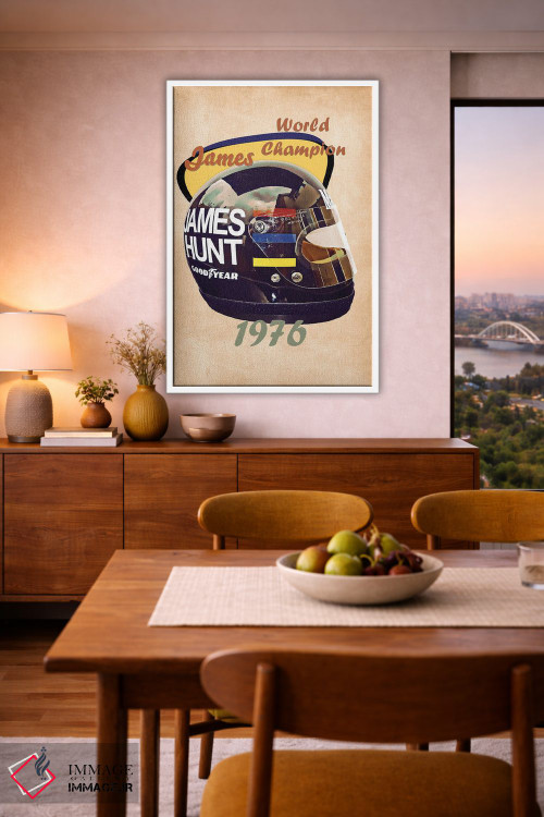 تابلو دکوراتیو کلاه ایمنی رتو جیمز هانت اثر پاپ کالت پوسترز - D6W