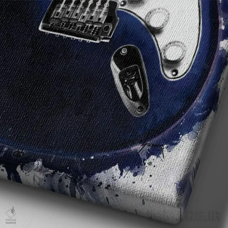 تابلو دکوراتیو گیتار برقی نبولا جان مایر اثر پاپ کالت پوسترز - نمای نزدیک بافت بوم