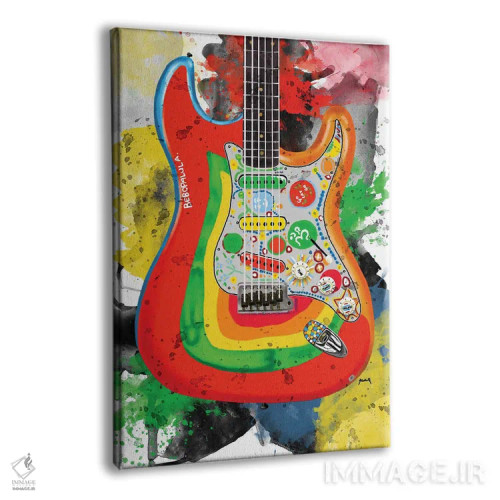 تابلو دکوراتیو گیتار راکی جورج هریسون اثر پاپ کالت پوسترز - نمای پرسپکتیو محصول