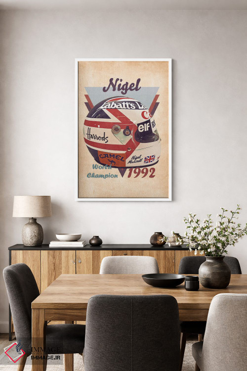 تابلو دکوراتیو کلاه ایمنی رتو نیجل منسل اثر پاپ کالت پوسترز - D3W