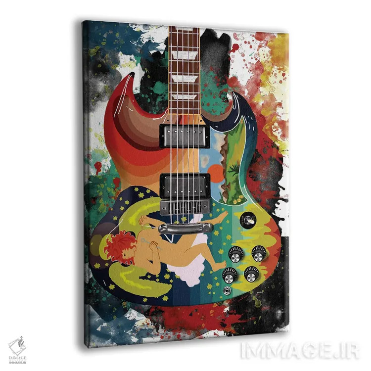 تابلو دکوراتیو گیتار صلب اریک کلاپتون اثر پاپ کالت پوسترز - نمای پرسپکتیو محصول