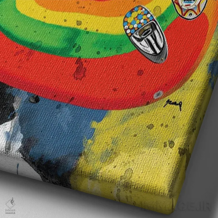 تابلو دکوراتیو گیتار راکی جورج هریسون اثر پاپ کالت پوسترز - نمای نزدیک بافت بوم