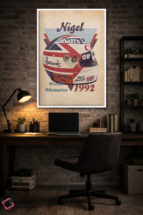 تابلو دکوراتیو کلاه ایمنی رتو نیجل منسل اثر پاپ کالت پوسترز - D4W