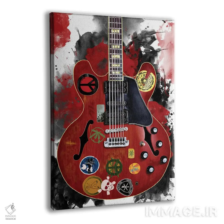 تابلو دکوراتیو گیتار برقی آلوین لی اثر پاپ کالت پوسترز - نمای پرسپکتیو محصول