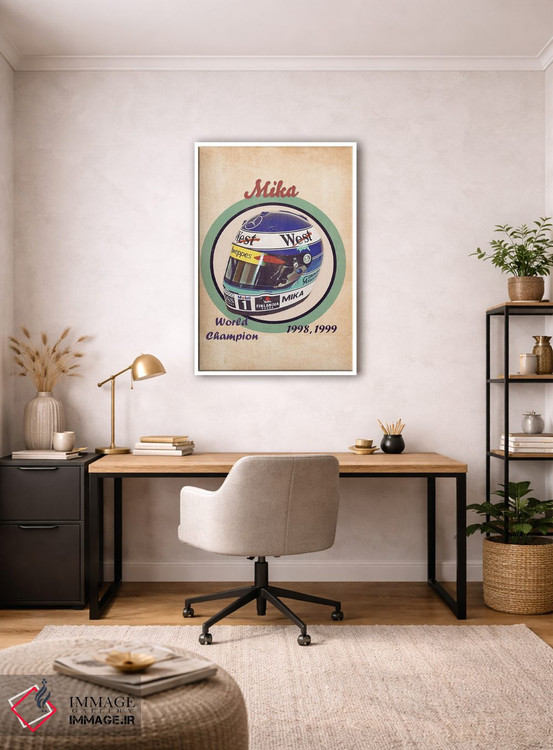 تابلو دکوراتیو کلاه ایمنی رتو میکا هاکینن اثر پاپ کالت پوسترز - D1W