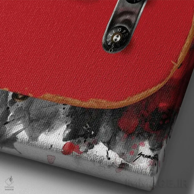 تابلو دکوراتیو گیتار برقی مودی واترز اثر پاپ کالت پوسترز - نمای نزدیک بافت بوم