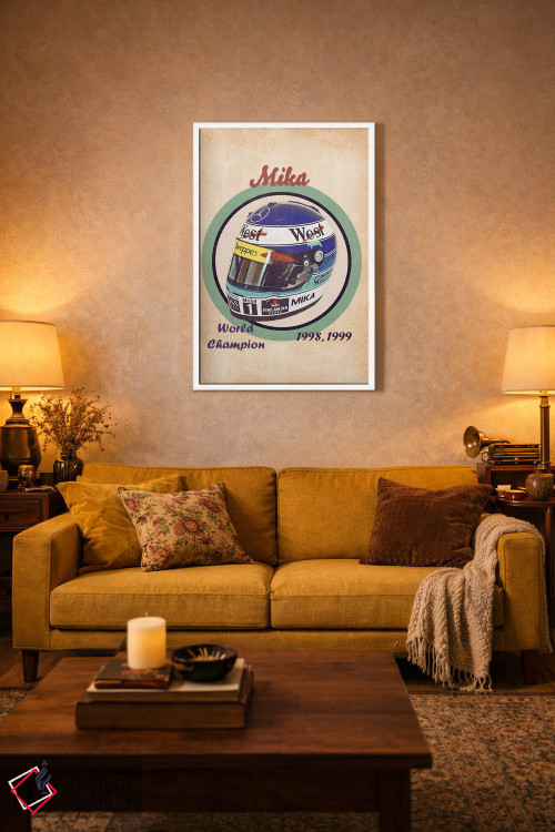 تابلو دکوراتیو کلاه ایمنی رتو میکا هاکینن اثر پاپ کالت پوسترز - D2W