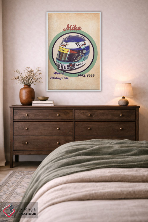 تابلو دکوراتیو کلاه ایمنی رتو میکا هاکینن اثر پاپ کالت پوسترز - D3W