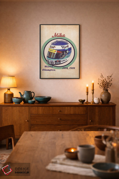 تابلو دکوراتیو کلاه ایمنی رتو میکا هاکینن اثر پاپ کالت پوسترز - D6B