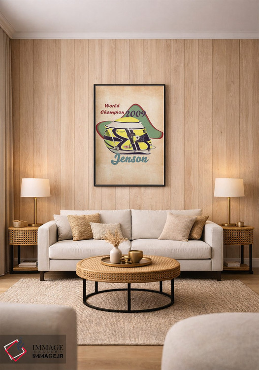 تابلو دکوراتیو کلاه ایمنی قدیمی جنسون باتن اثر پاپ کالت پوسترز - D1B