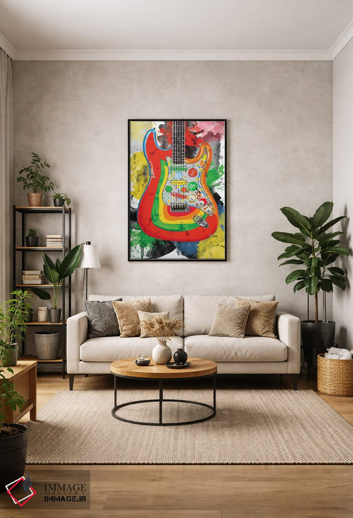 تابلو دکوراتیو گیتار راکی جورج هریسون اثر پاپ کالت پوسترز - D1B