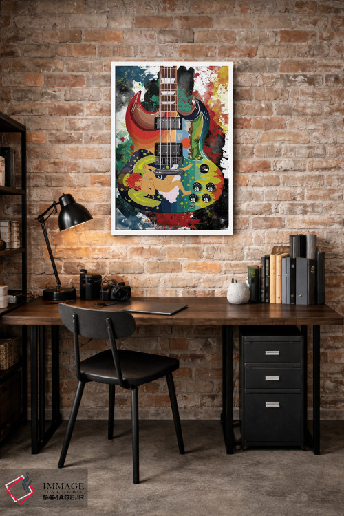 تابلو دکوراتیو گیتار صلب اریک کلاپتون اثر پاپ کالت پوسترز - D1W