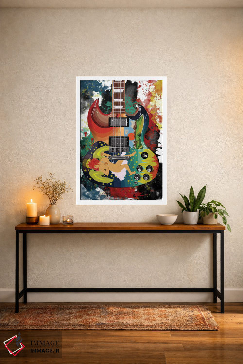 تابلو دکوراتیو گیتار صلب اریک کلاپتون اثر پاپ کالت پوسترز - D2W