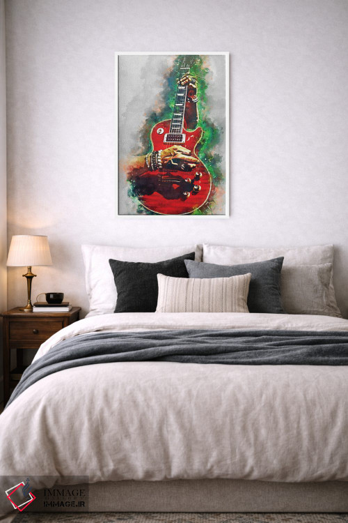 تابلو دکوراتیو گیتار قرمز خونین اسلش اثر پاپ کالت پوسترز - D4W