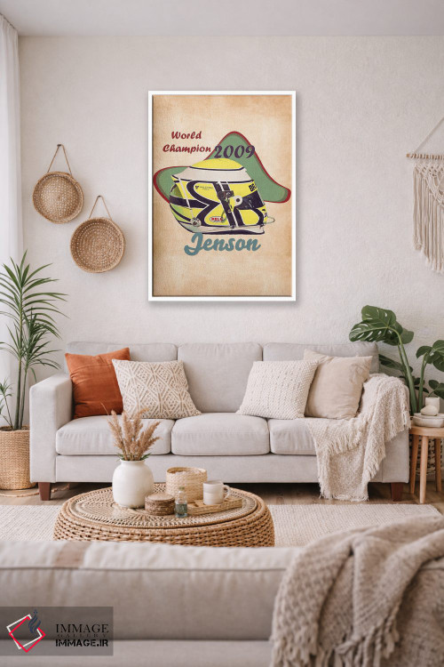 تابلو دکوراتیو کلاه ایمنی قدیمی جنسون باتن اثر پاپ کالت پوسترز - D2W