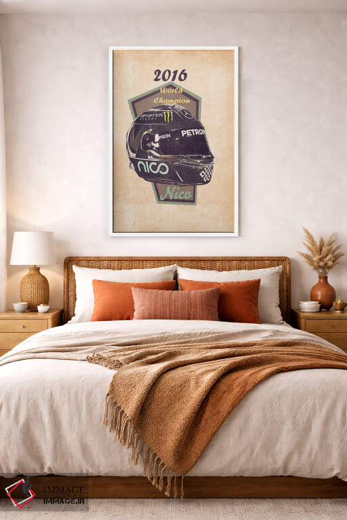 تابلو دکوراتیو کلاه ایمنی قدیمی نیکو روزبرگ اثر پاپ کالت پوسترز - D3W