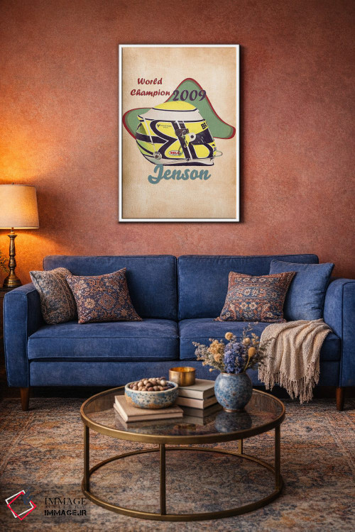 تابلو دکوراتیو کلاه ایمنی قدیمی جنسون باتن اثر پاپ کالت پوسترز - D3W