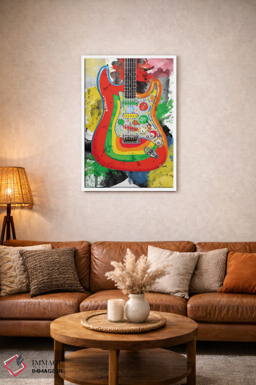 تابلو دکوراتیو گیتار راکی جورج هریسون اثر پاپ کالت پوسترز - D2W
