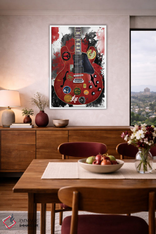 تابلو دکوراتیو گیتار برقی آلوین لی اثر پاپ کالت پوسترز - D4W