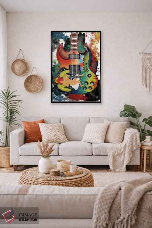 تابلو دکوراتیو گیتار صلب اریک کلاپتون اثر پاپ کالت پوسترز - D3B