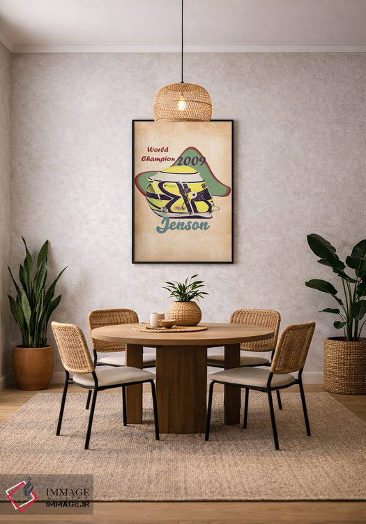 تابلو دکوراتیو کلاه ایمنی قدیمی جنسون باتن اثر پاپ کالت پوسترز - D4B