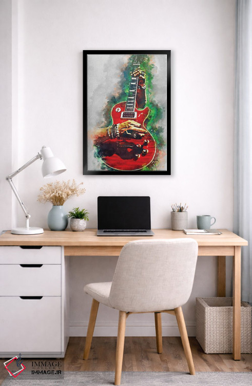 تابلو دکوراتیو گیتار قرمز خونین اسلش اثر پاپ کالت پوسترز - D5B