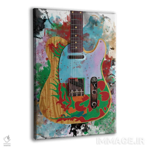 تابلو دکوراتیو گیتار اژدها جیمی پیج اثر پاپ کالت پوسترز - نمای پرسپکتیو محصول