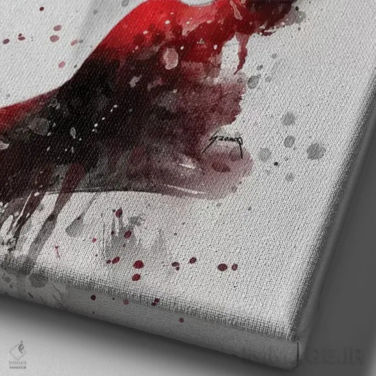 تابلو دکوراتیو گیتار جیمز هتفیلد II اثر پاپ کالت پوسترز - نمای نزدیک بافت بوم