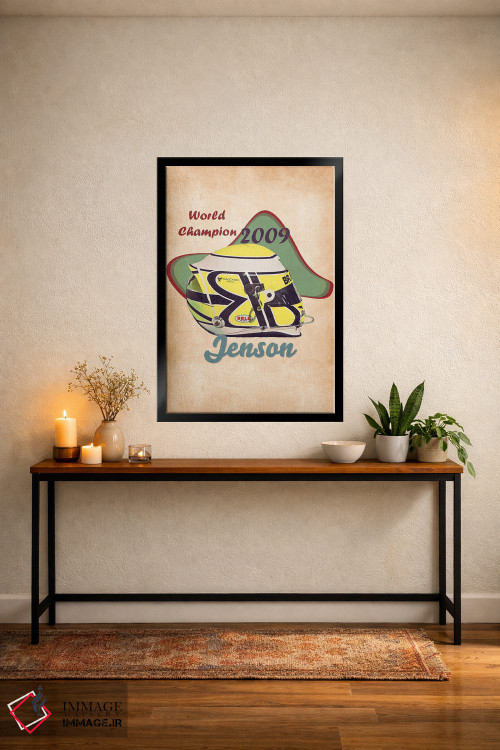 تابلو دکوراتیو کلاه ایمنی قدیمی جنسون باتن اثر پاپ کالت پوسترز - D5B