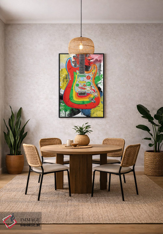 تابلو دکوراتیو گیتار راکی جورج هریسون اثر پاپ کالت پوسترز - D6B