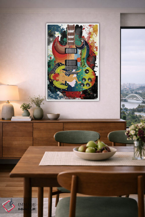 تابلو دکوراتیو گیتار صلب اریک کلاپتون اثر پاپ کالت پوسترز - D6W