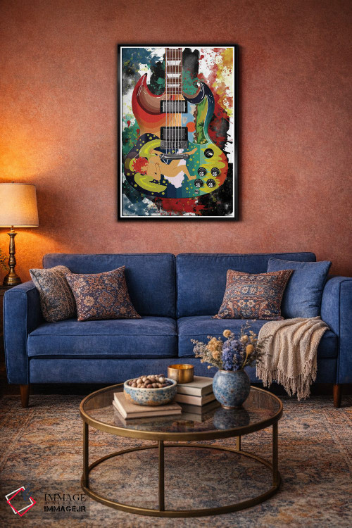 تابلو دکوراتیو گیتار صلب اریک کلاپتون اثر پاپ کالت پوسترز - D5B