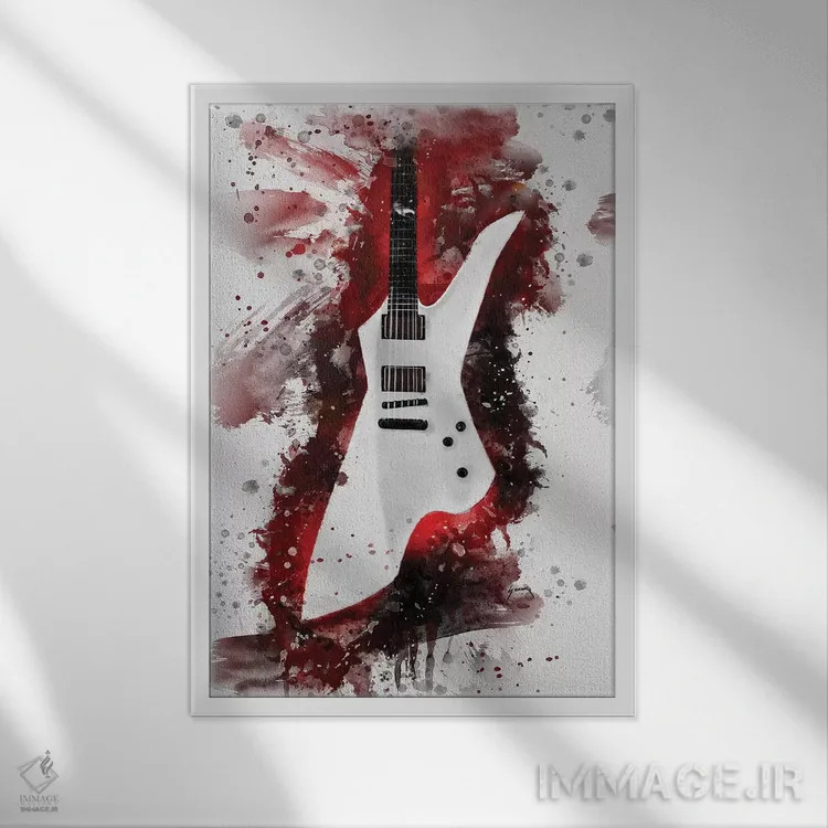 تابلو دکوراتیو گیتار جیمز هتفیلد II اثر پاپ کالت پوسترز - نمای قابدار سفید