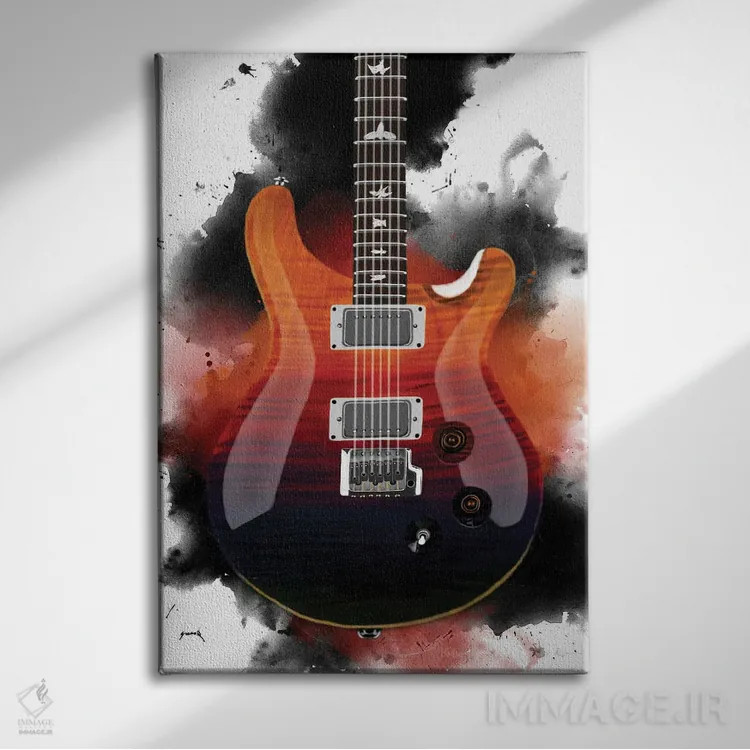 تابلو دکوراتیو گیتار آل اثر پاپ کالت پوسترز - نمای روبهرو روی دیوار