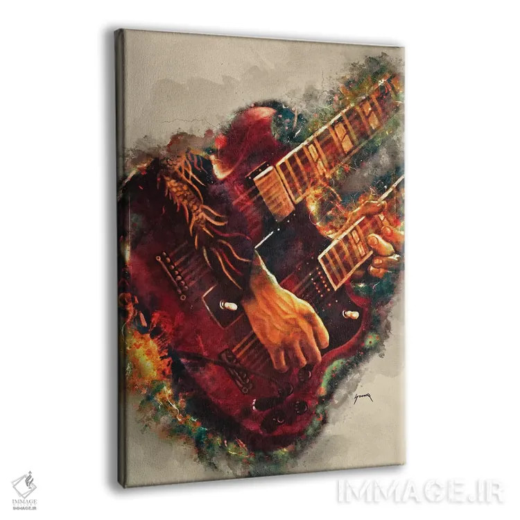 تابلو دکوراتیو گیتار برقی جیمی پیج اثر پاپ کالت پوسترز - نمای پرسپکتیو محصول