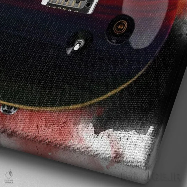 تابلو دکوراتیو گیتار آل اثر پاپ کالت پوسترز - نمای نزدیک بافت بوم