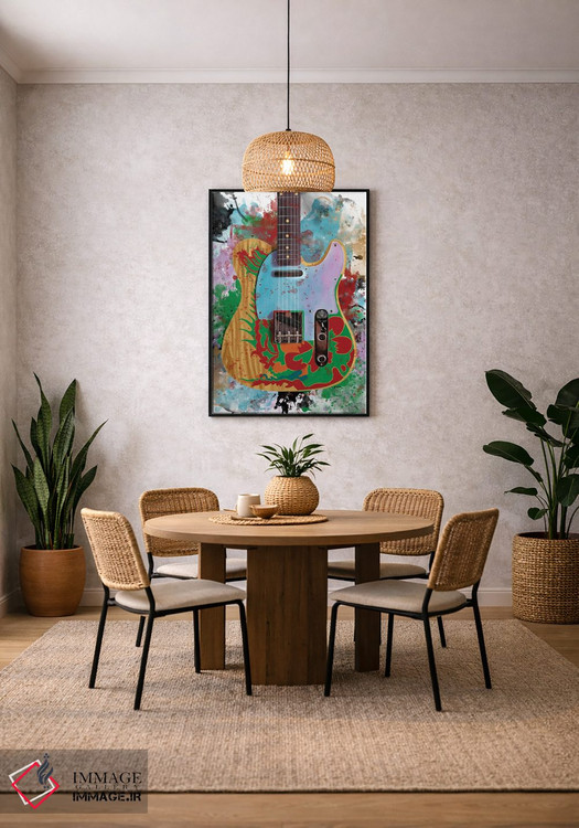 تابلو دکوراتیو گیتار اژدها جیمی پیج اثر پاپ کالت پوسترز - D3B